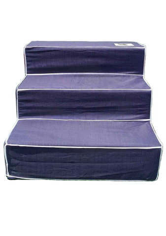 Pet Ladder L - Navy with White Trim