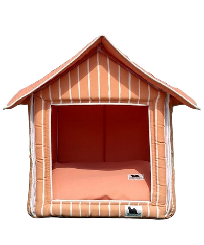 Posh Pillow House Single  Large - Salmon with White Stripes