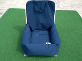 Car Pillow Seat for Toy Dog - White Tile Navy