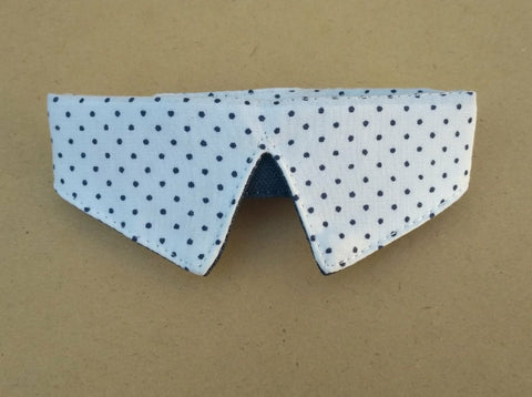 Collar - White with Blue Dots