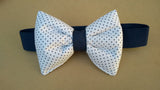 Bowtie - White with Blue Dots